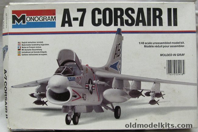 Monogram 1/48 A-7 Corsair II - VA-72 USS Kennedy  - White Box Issue, 5418 plastic model kit